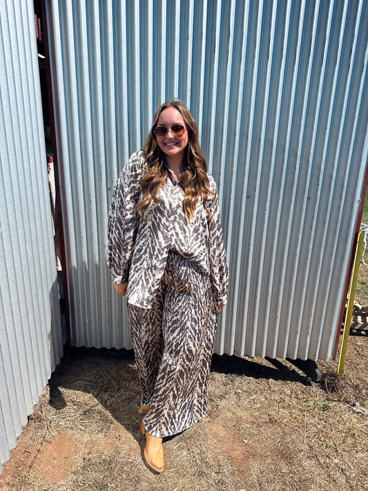 Zebra Satin Set