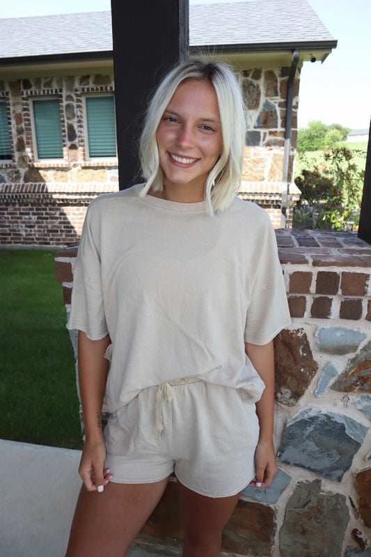 Jenna Mineral Washed Knit Casual Set