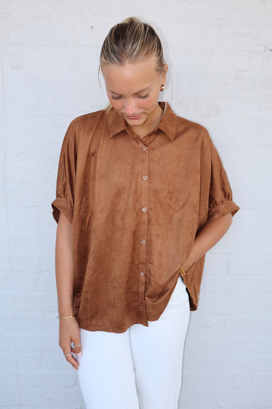 Amber Solid Suede Top