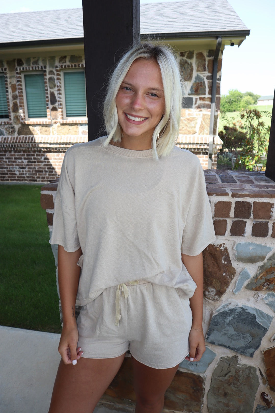 Jenna Mineral Washed Knit Casual Set