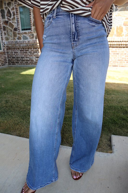 Cello High Rise Wide Leg Denim