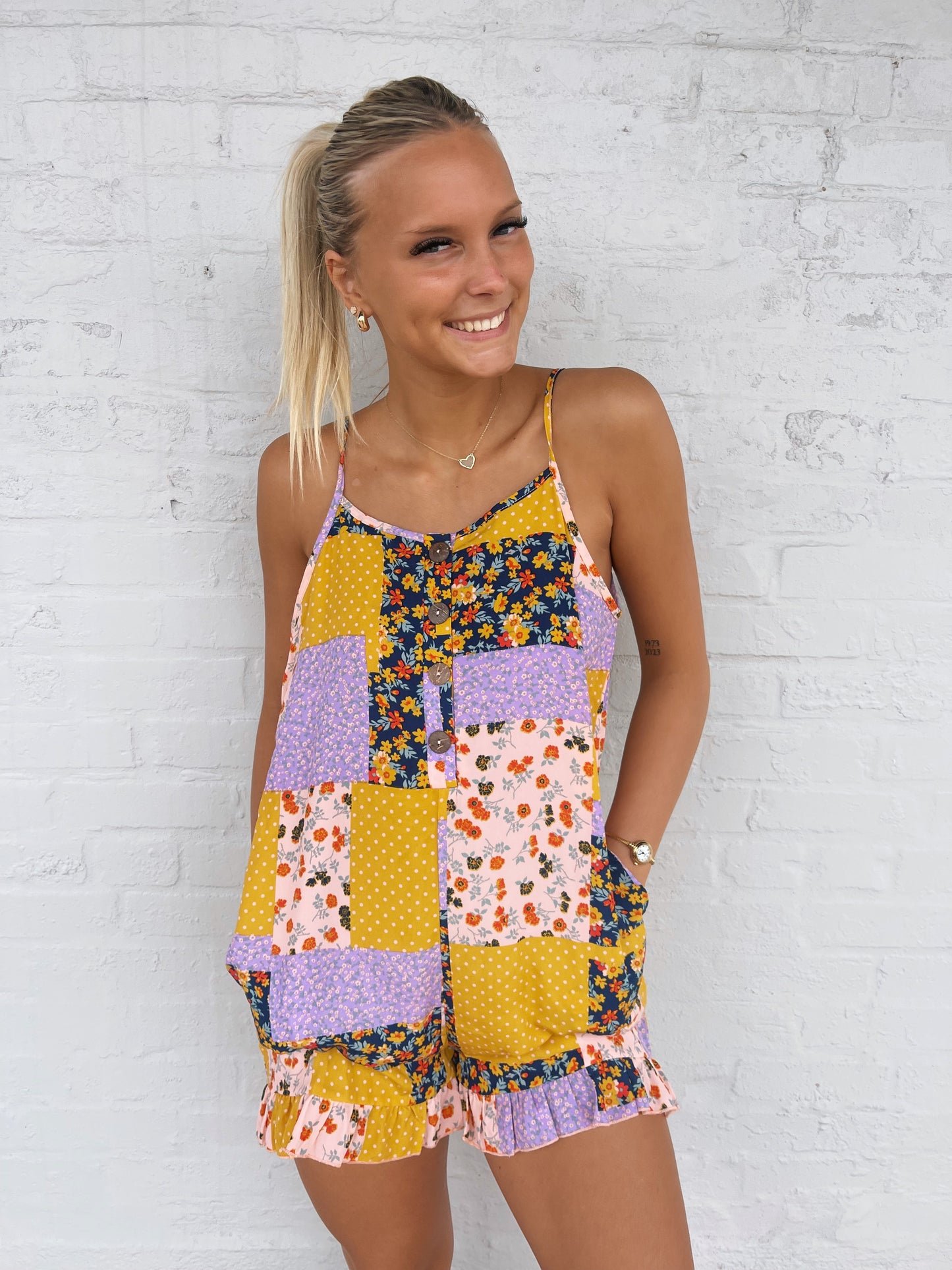 Paige Patchwork Romper