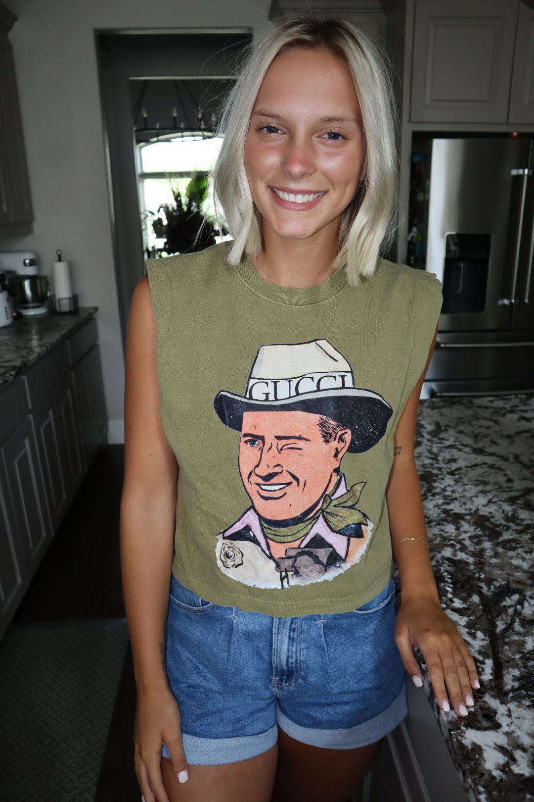 Designer Cowboy Boxy Crop