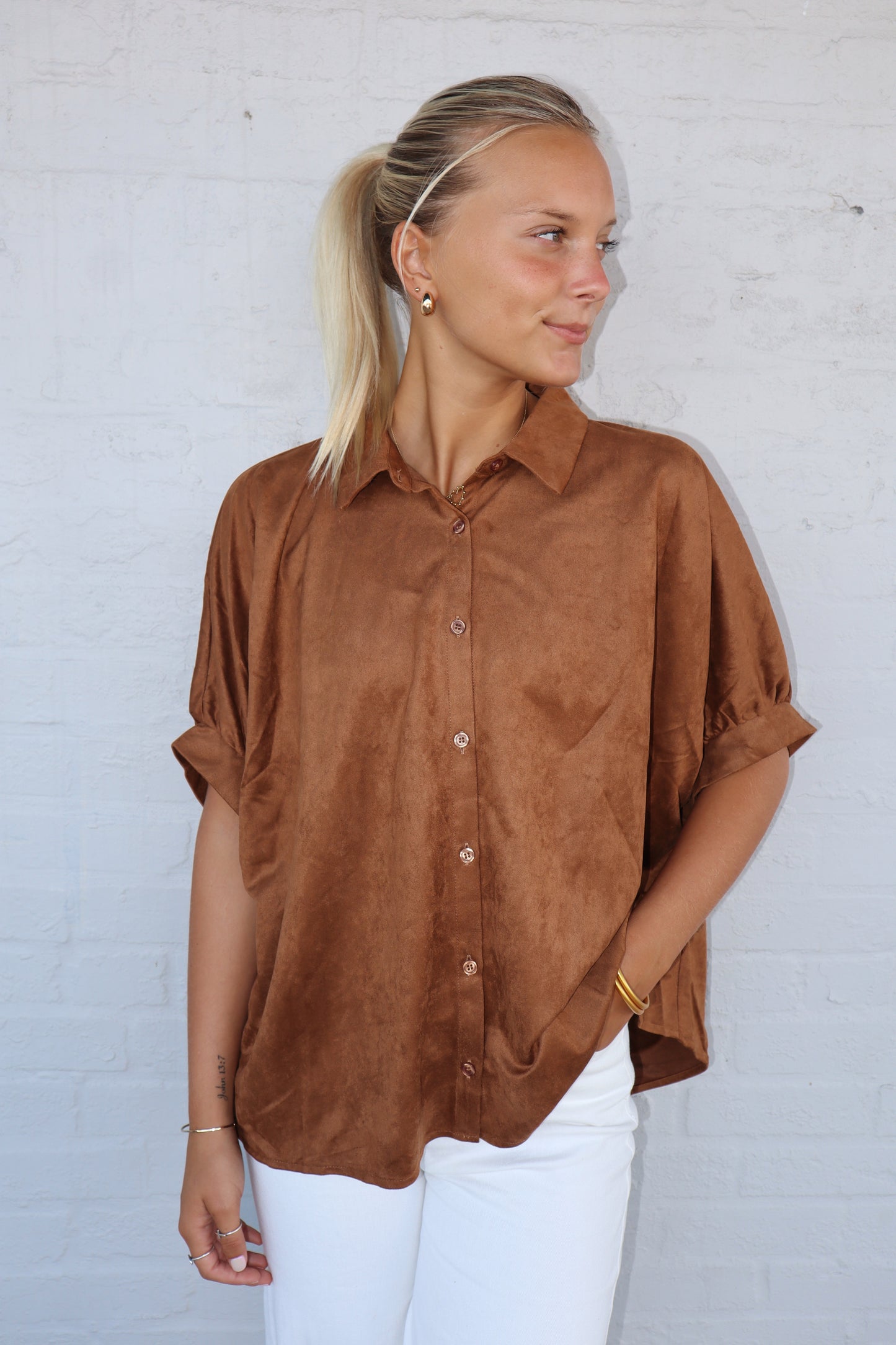 Amber Solid Suede Top