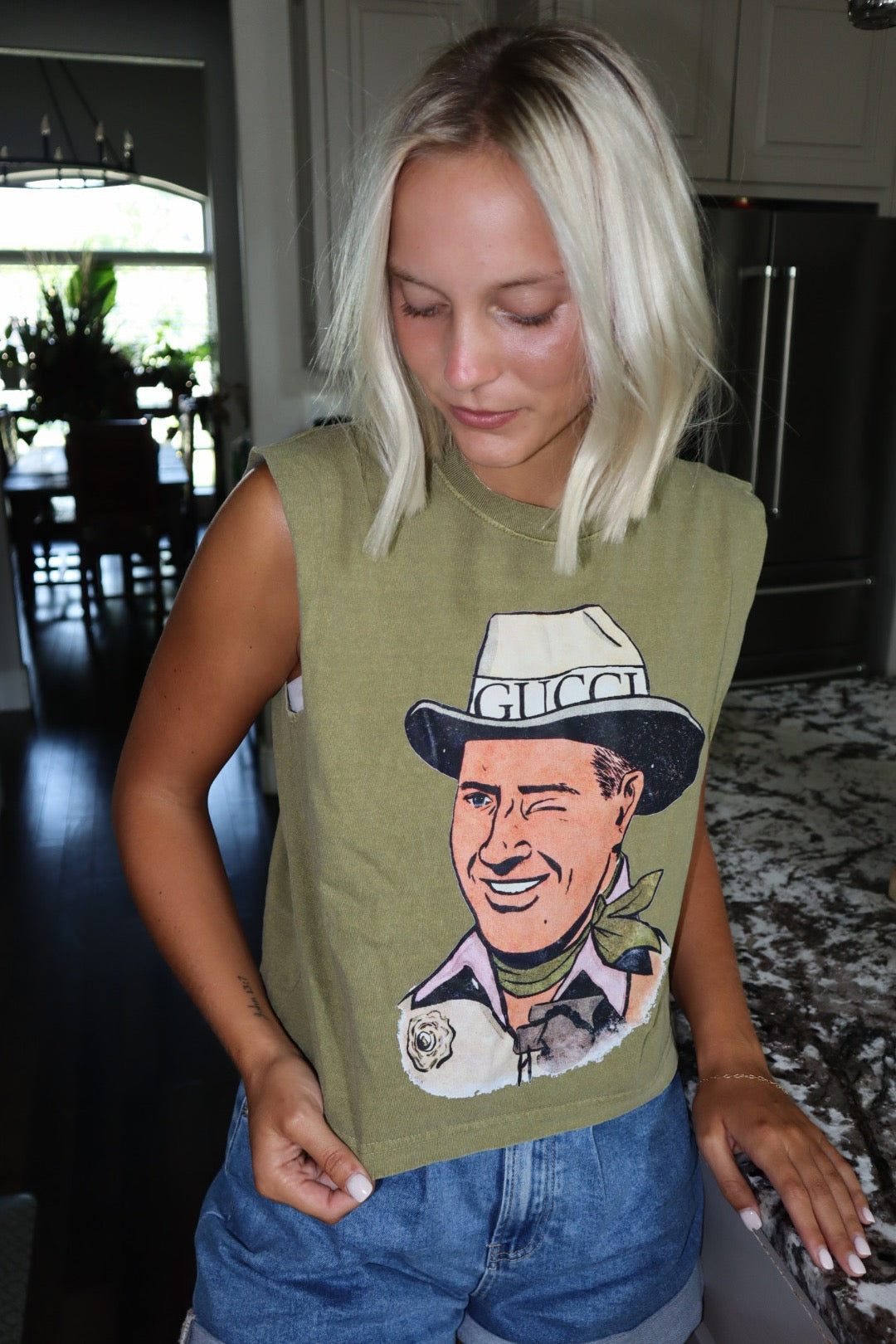 Designer Cowboy Boxy Crop