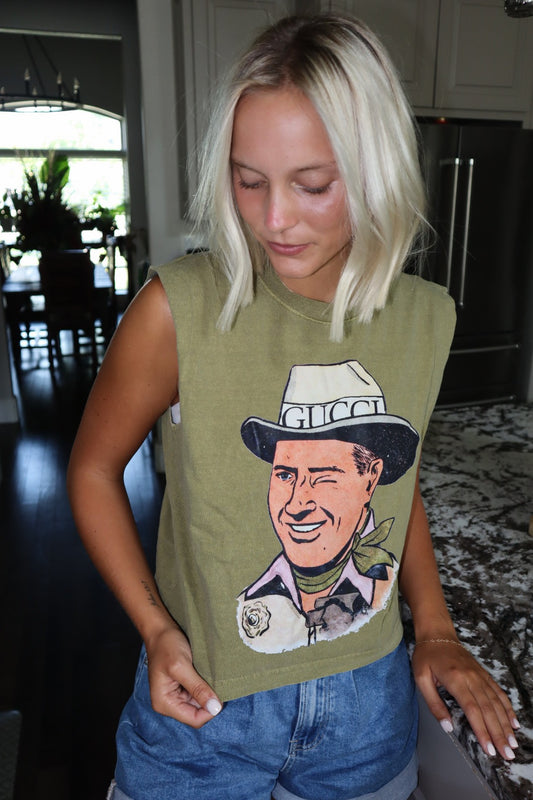 Designer Cowboy Boxy Crop